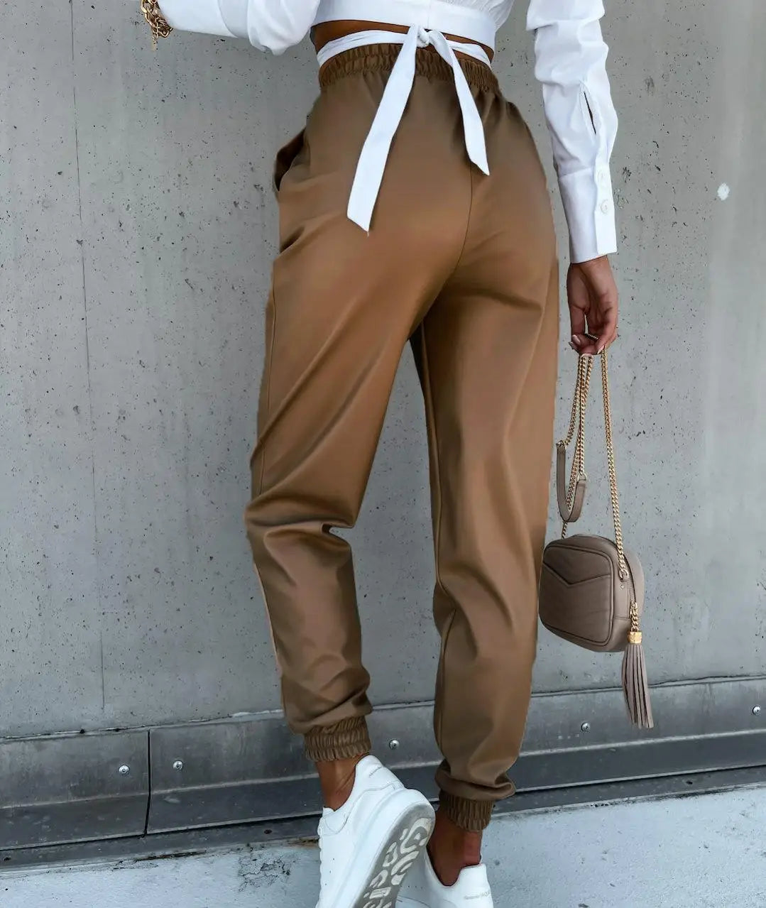 PU Leather Sweatpants