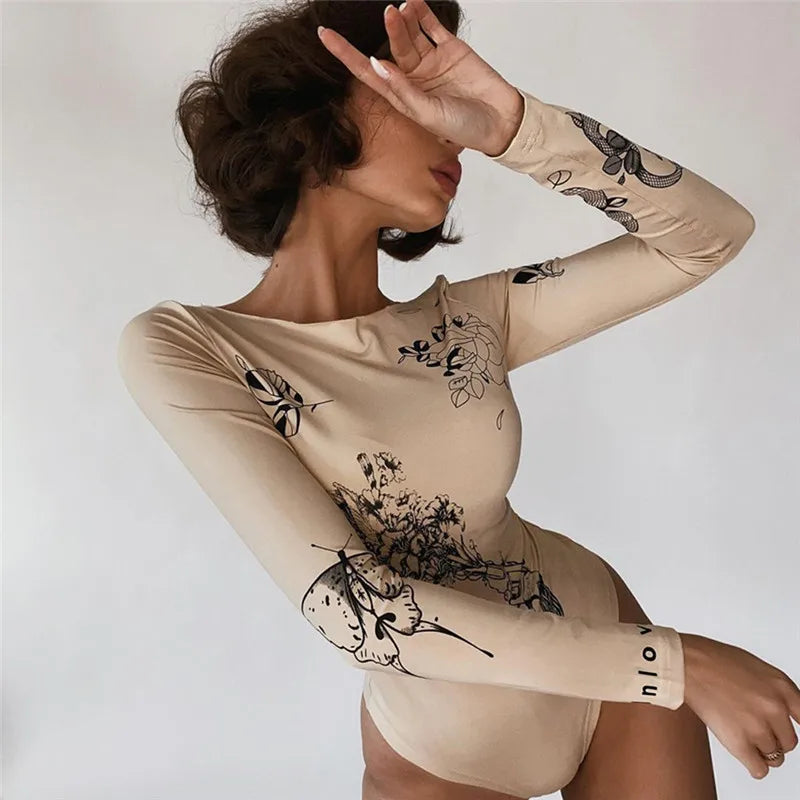 Floral Long Sleeved Bodysuit