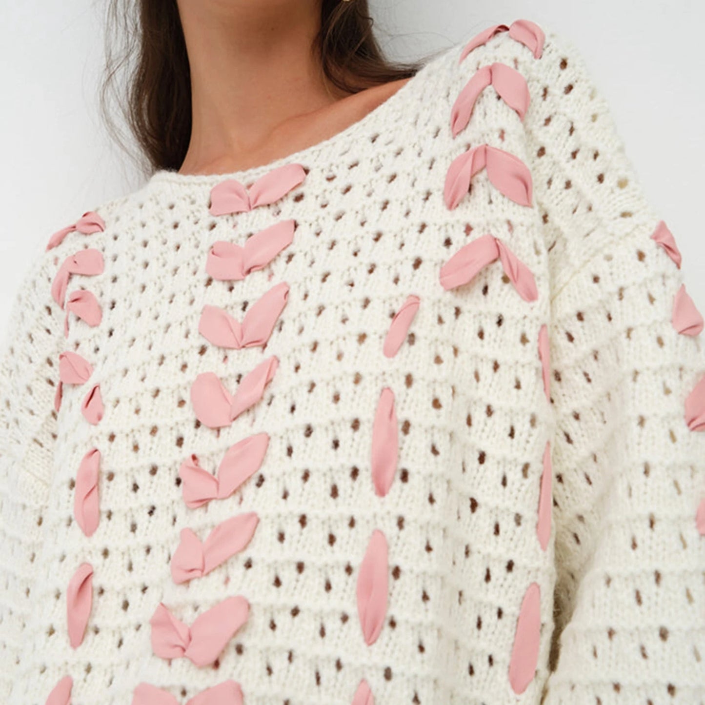 Lace Up Ribbon Sweater