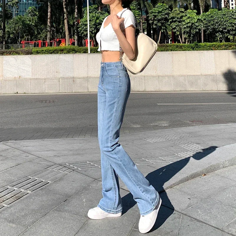 Flared High-Waisted Skinny Jeans