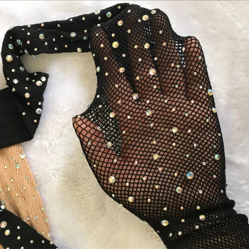 Rhinestone Fishnet Tights