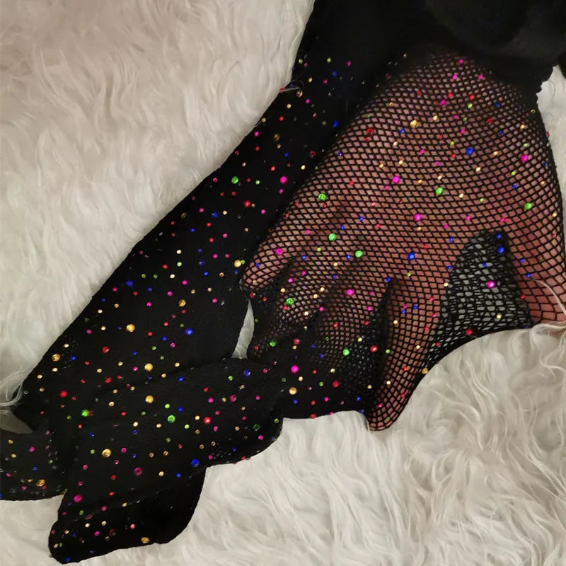 Rhinestone Fishnet Tights