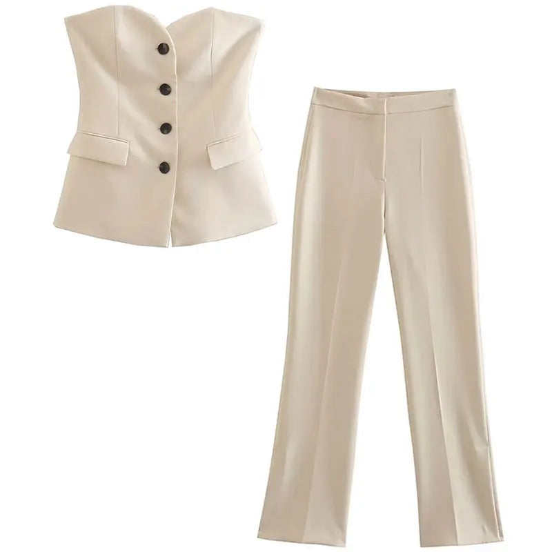 Pant Suit Strapless Co-Ord