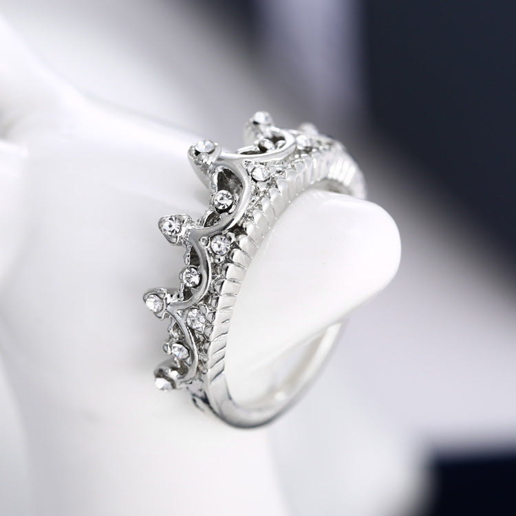 Korean Version Diamond Crown Ring