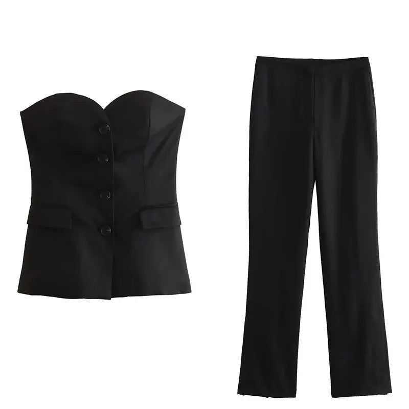Pant Suit Strapless Co-Ord