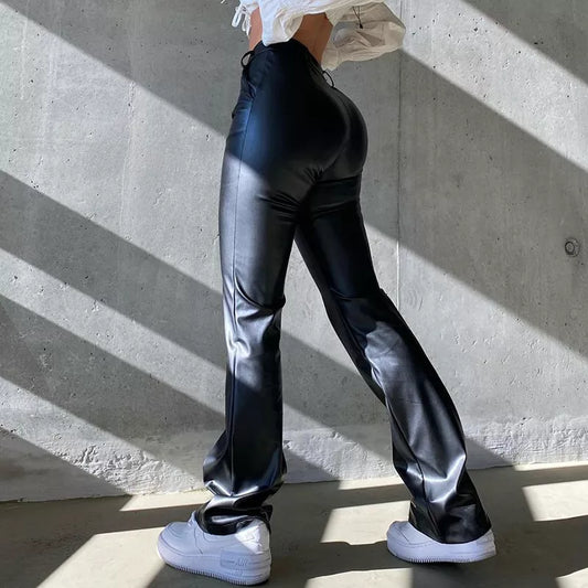 Black PU Leather Pants