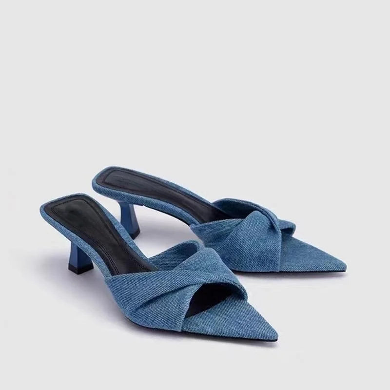 Denim Kitten Heels