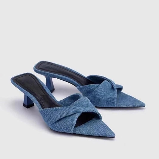 Denim Kitten Heels