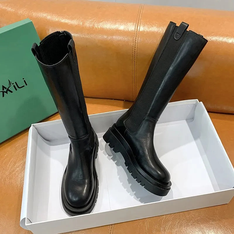 Platform Biker Boots