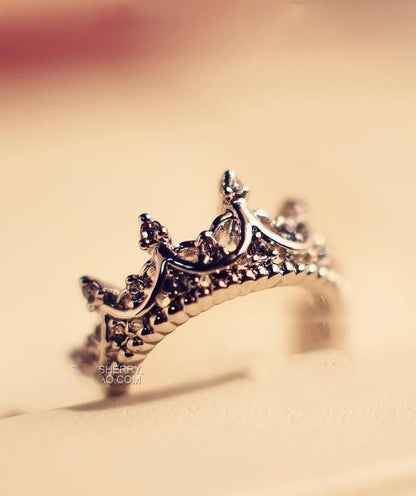Korean Version Diamond Crown Ring