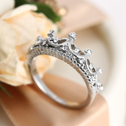 Korean Version Diamond Crown Ring