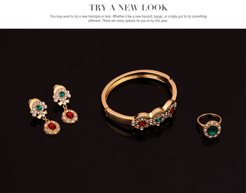 Multicolored Diamond Necklace Jewelry Set