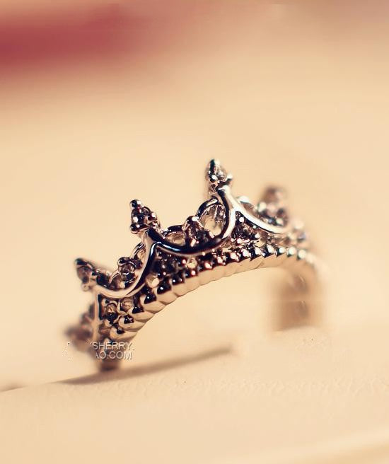 Korean Version Diamond Crown Ring